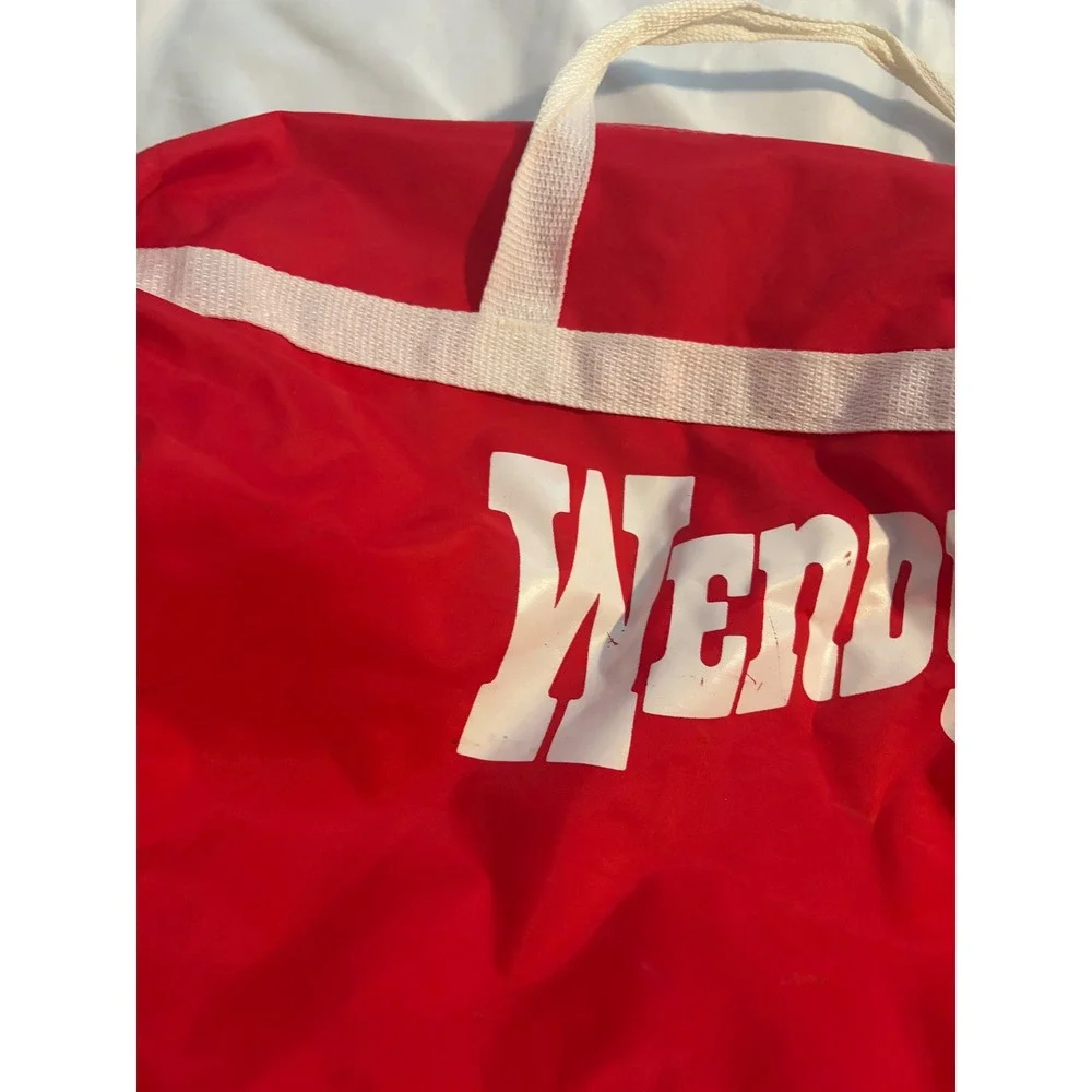Wendy's Duffle Bag Vintage Promotional Red White Logo Gym Travel Bag OS